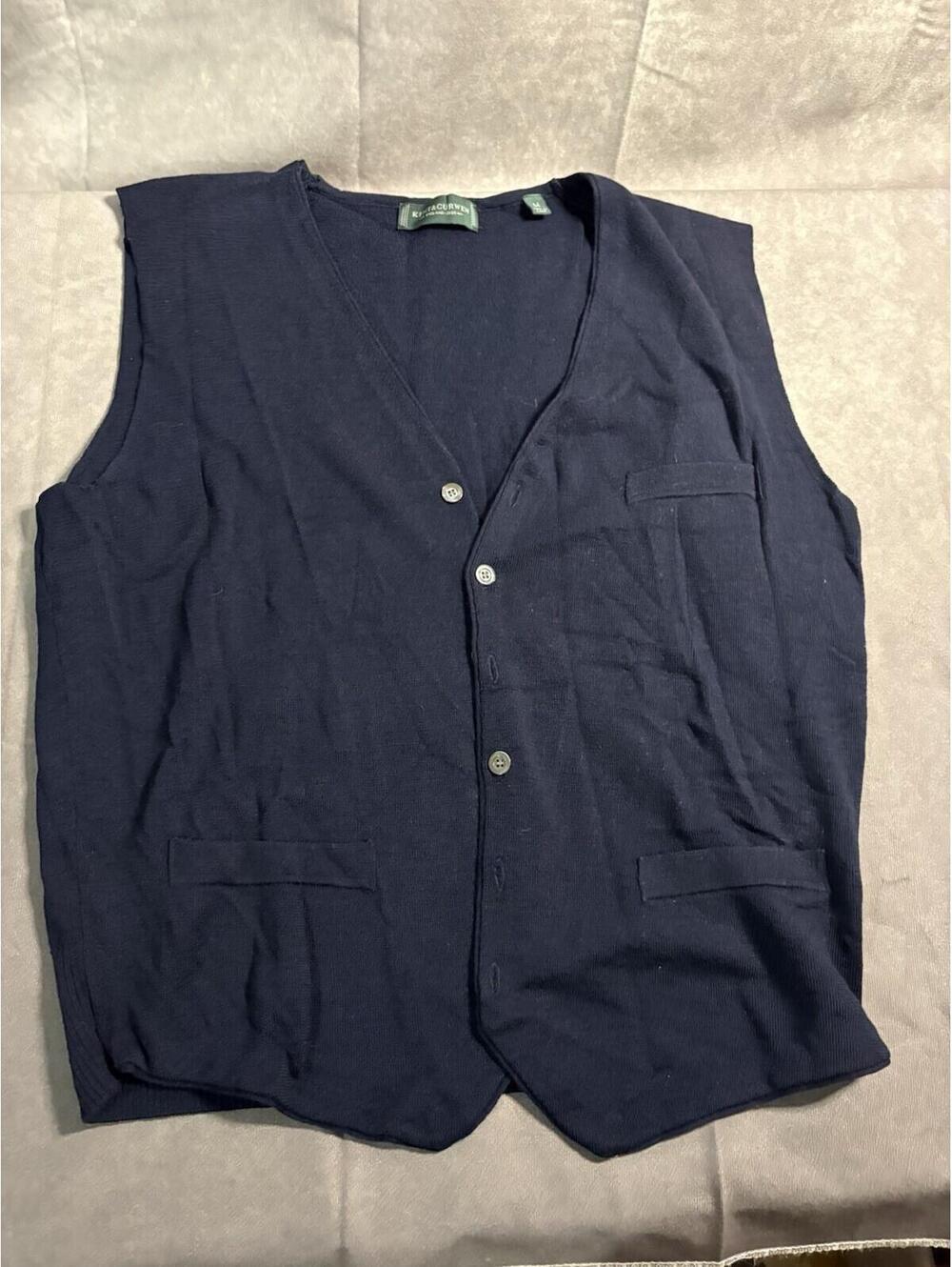 Kent & Curwen Navy Sweater Vest Men’s Medium Wool Blend